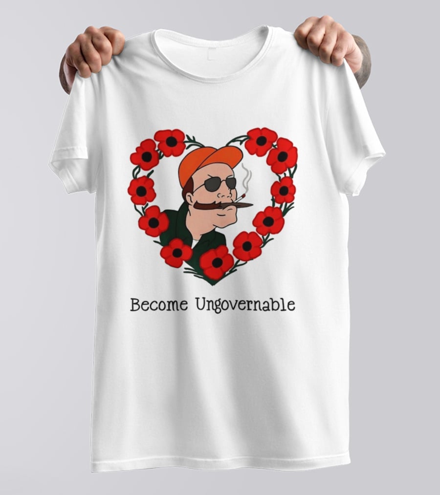 Become Ungovernable Dale Gribble King Of The Hill Red Flower Heart T-Shirt