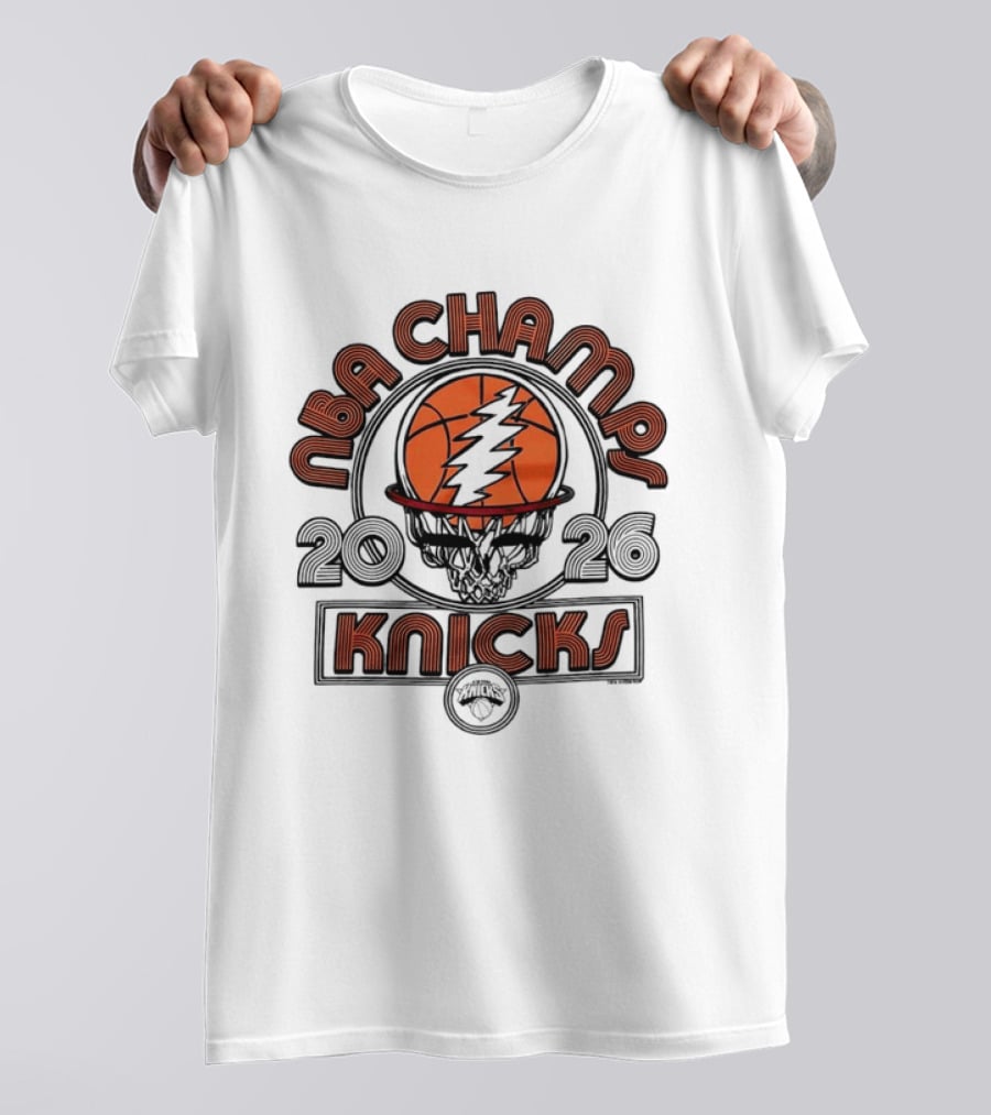 NBA Champs 2026 New York Knicks Grateful Dead Collaboration T-Shirt