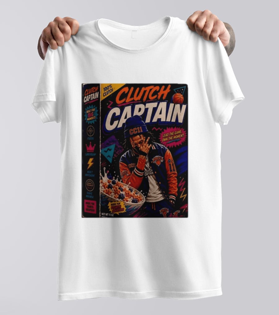 Jalen Brunson New York Knicks Clutch Captain Lead The Game Own The Moment 100% Clutch T-Shirt