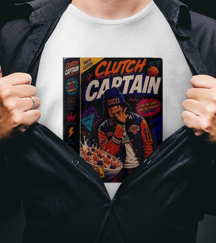 Jalen Brunson New York Knicks Clutch Captain Lead The Game Own The Moment 100% Clutch T-Shirt