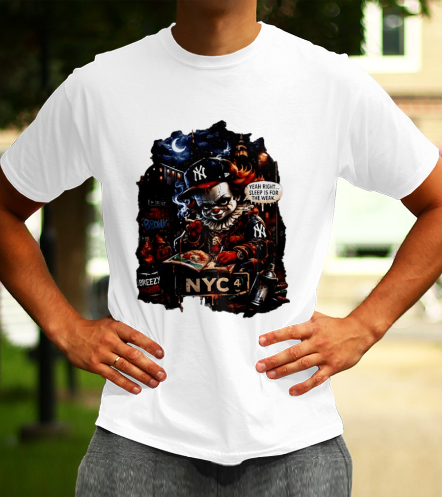 Pennywise NYC Yankees Bronx Thug Life Yeah Right Sleep Is For The Weak T-Shirt