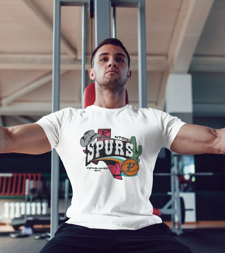 San Antonio Spurs Established 1973 Texas Map Basketball Cactus Cowboy Hat T-Shirt