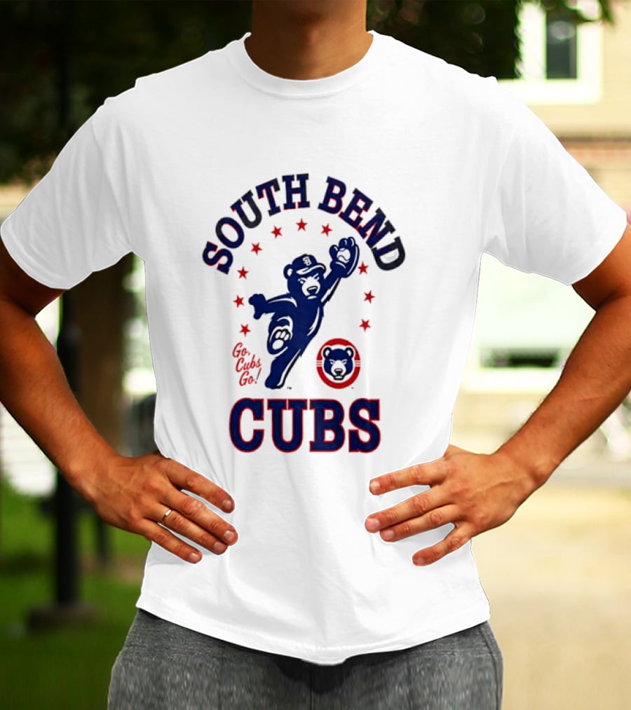 South Bend Cubs Mascot With Stars And Bear T-Shirt