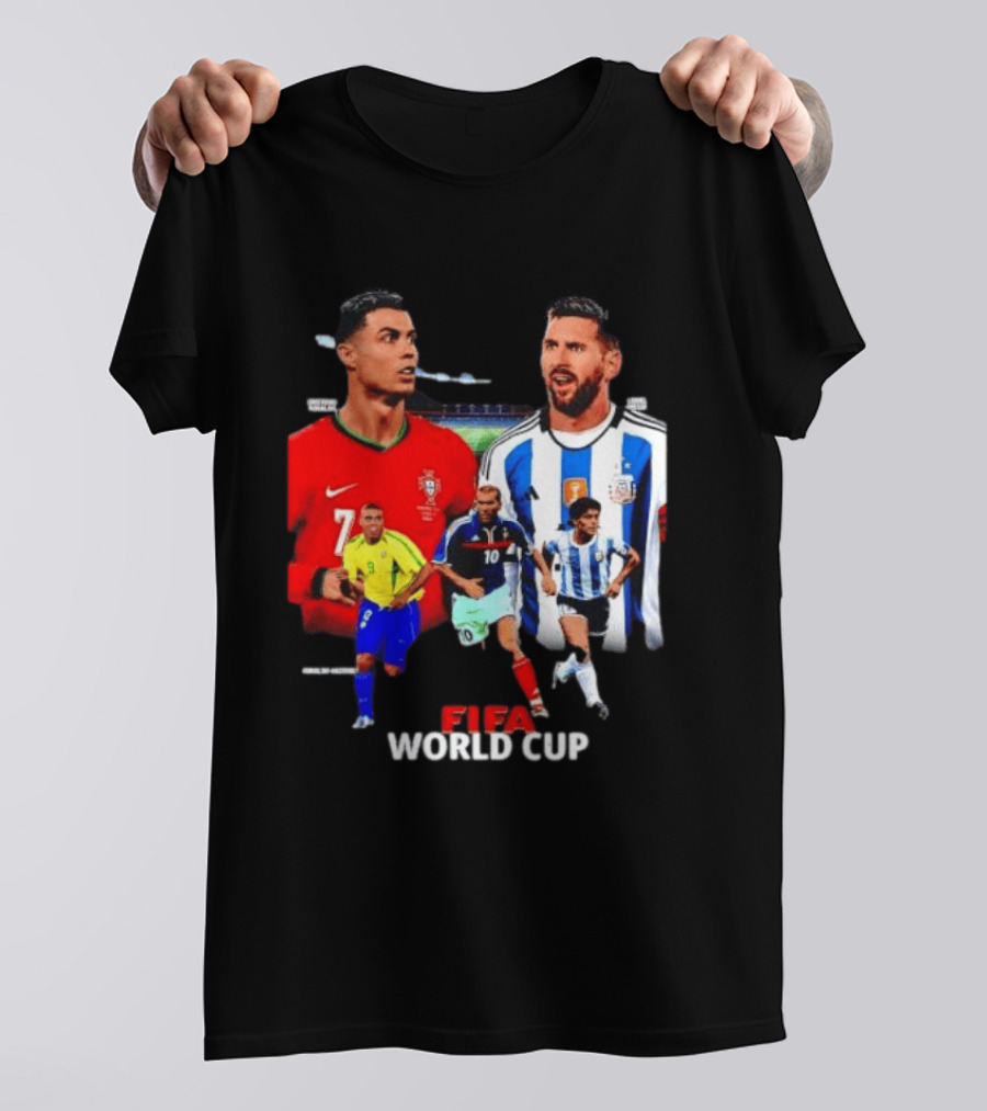 Cristiano Ronaldo Lionel Messi FIFA World Cup Ronaldo Nazario Zinedine Zidane Diego Maradona T-Shirt