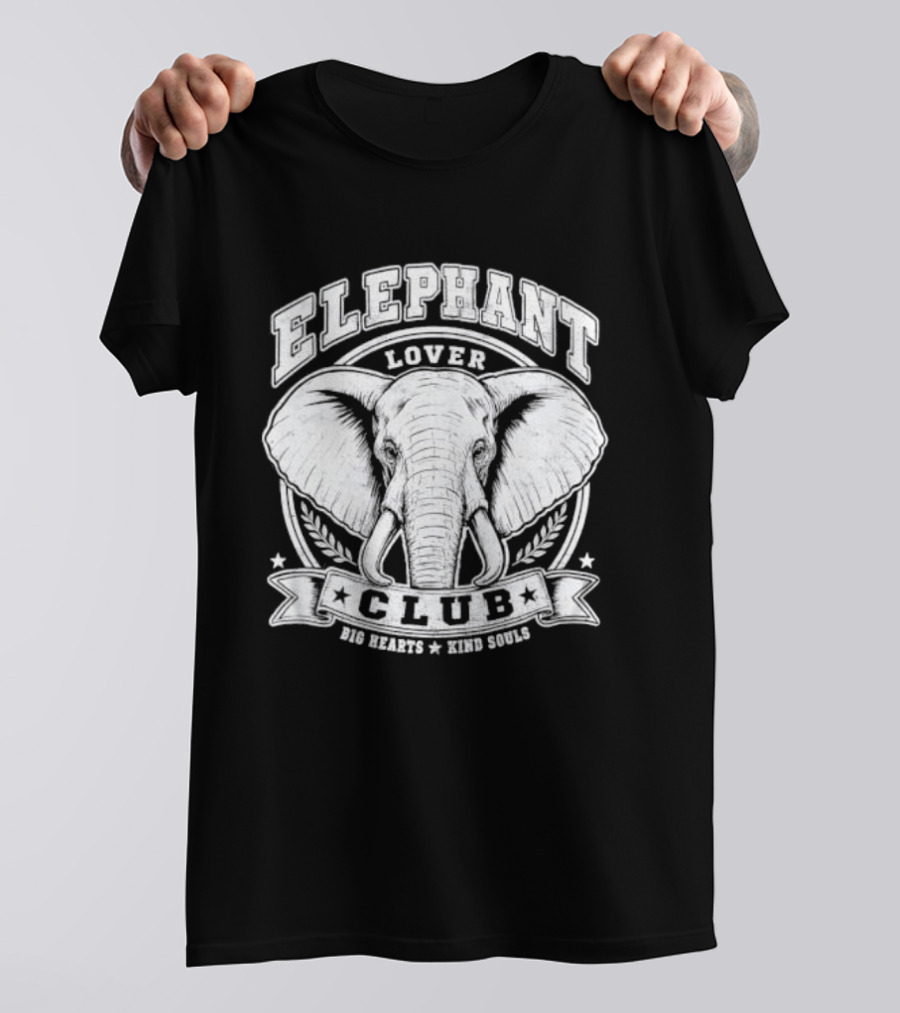 Elephant Lover Club Big Hearts Kind Souls T-Shirt