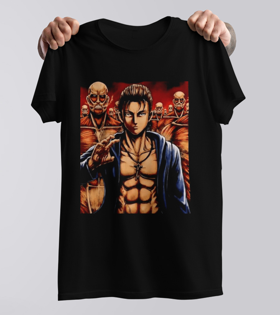 Eren Yeager The Rumbling Attack On Titan Colossal Titans Anime Scene T-Shirt