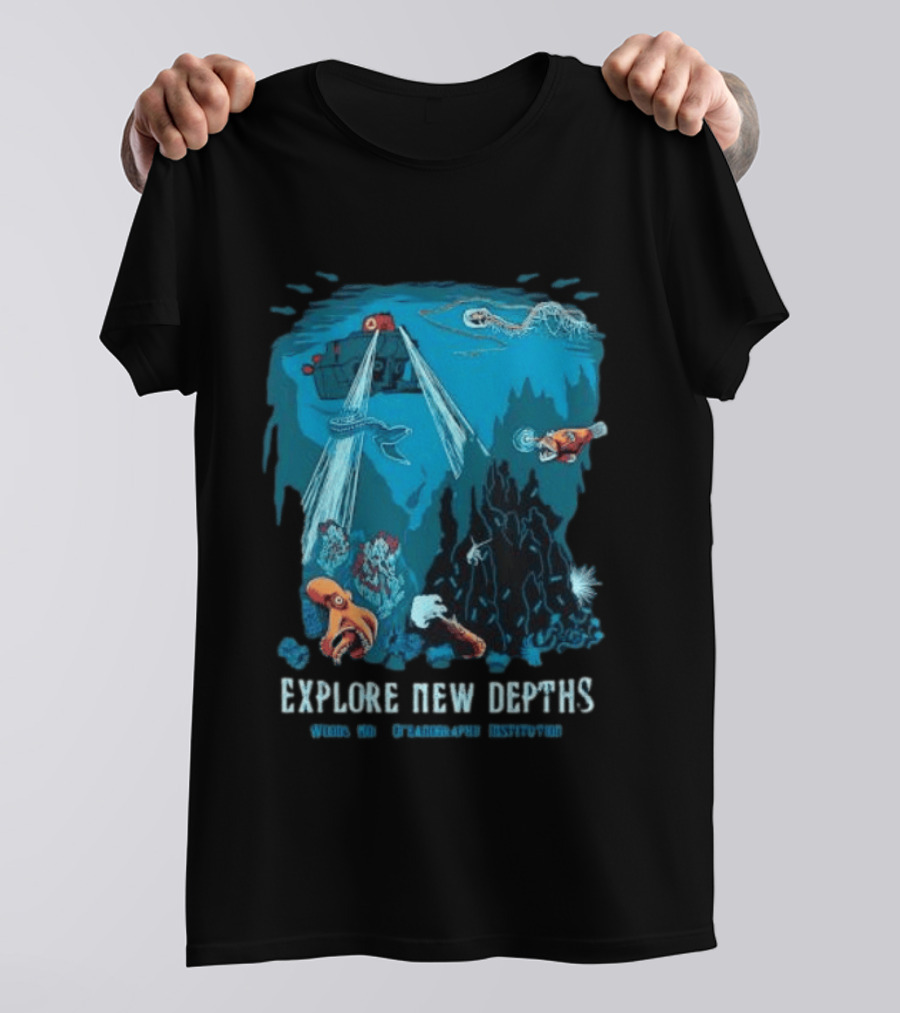 Explore New Depths Woods Hole Oceanographic Institution Submarine Adventure Ocean Exploration T-Shirt