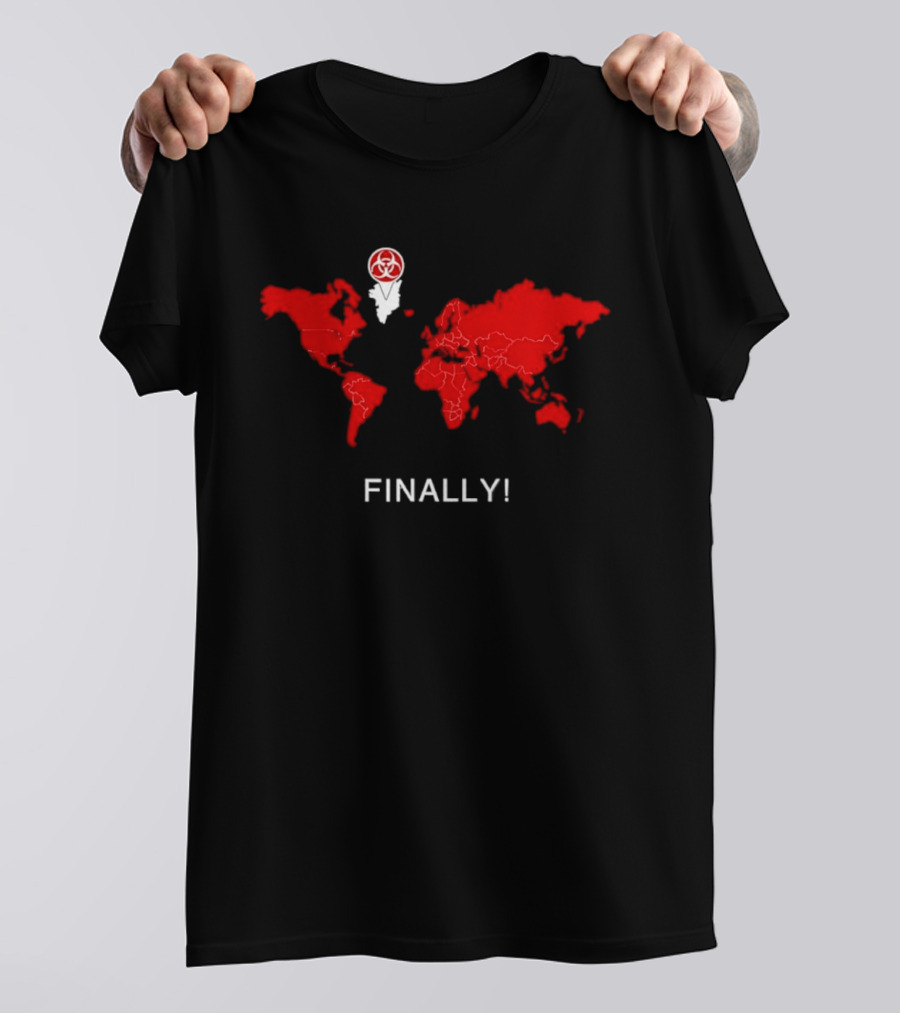 Finally Greenland Biohazard Symbol Map T-Shirt