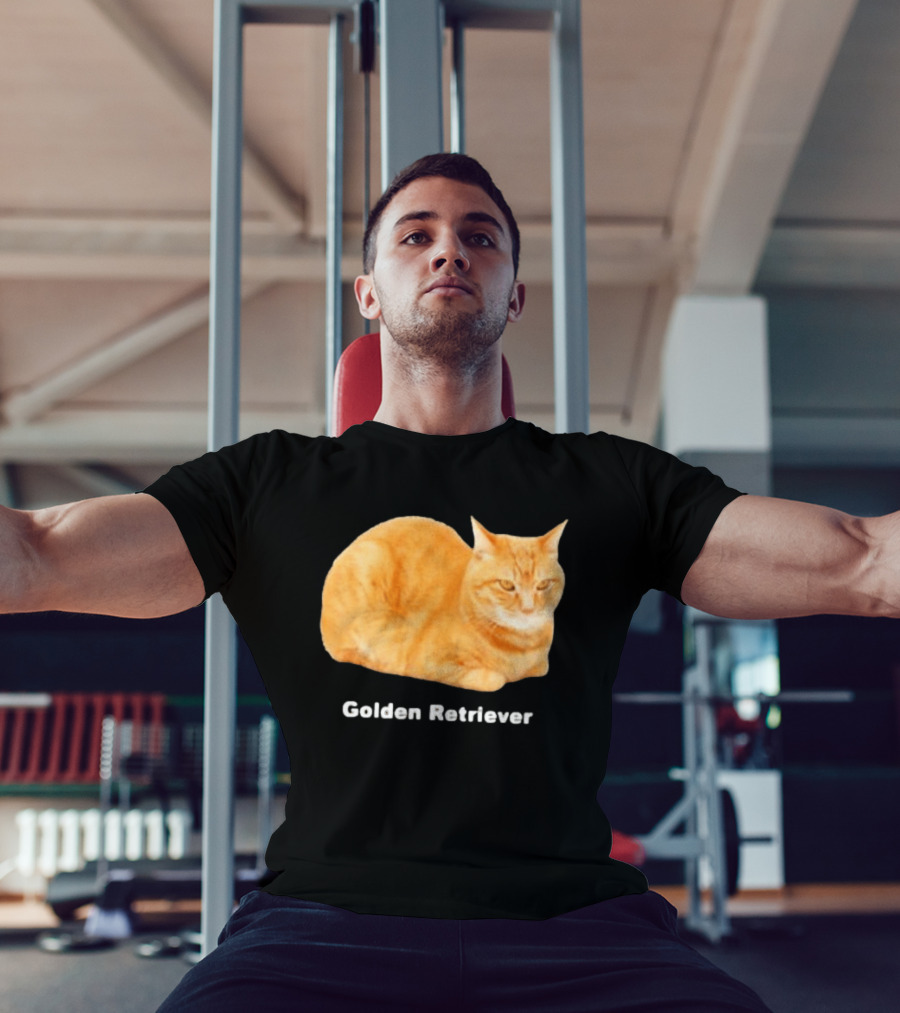 Orange Tabby Cat Golden Retriever Sarcastic Meme Humor T-Shirt