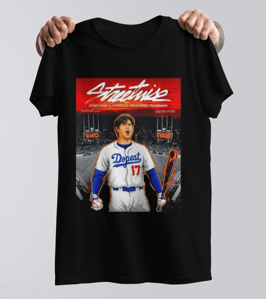 Shohei Ohtani Streetwise Dopest 17 Los Angeles Dodgers Baseball Stadium T-Shirt