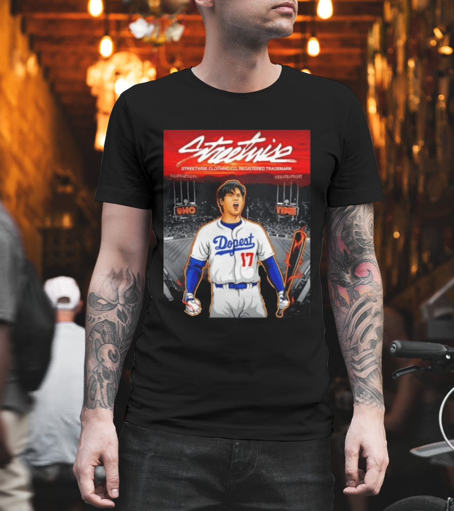 Shohei Ohtani Streetwise Dopest 17 Los Angeles Dodgers Baseball Stadium T-Shirt