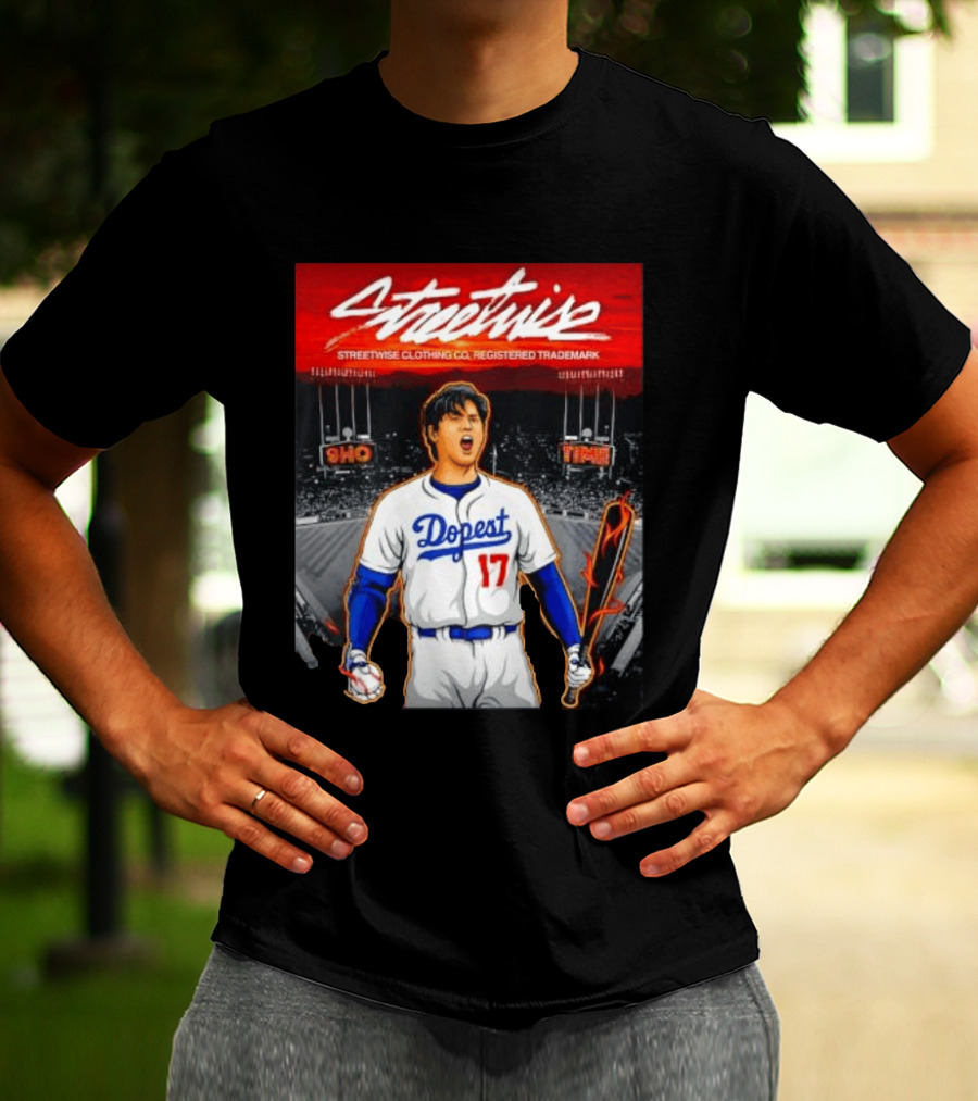 Shohei Ohtani Streetwise Dopest 17 Los Angeles Dodgers Baseball Stadium T-Shirt