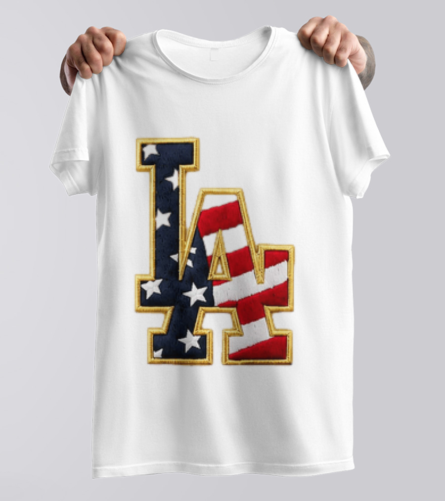 2026 Dodgers 4th Of July LA Stars Stripes T-Shirt
