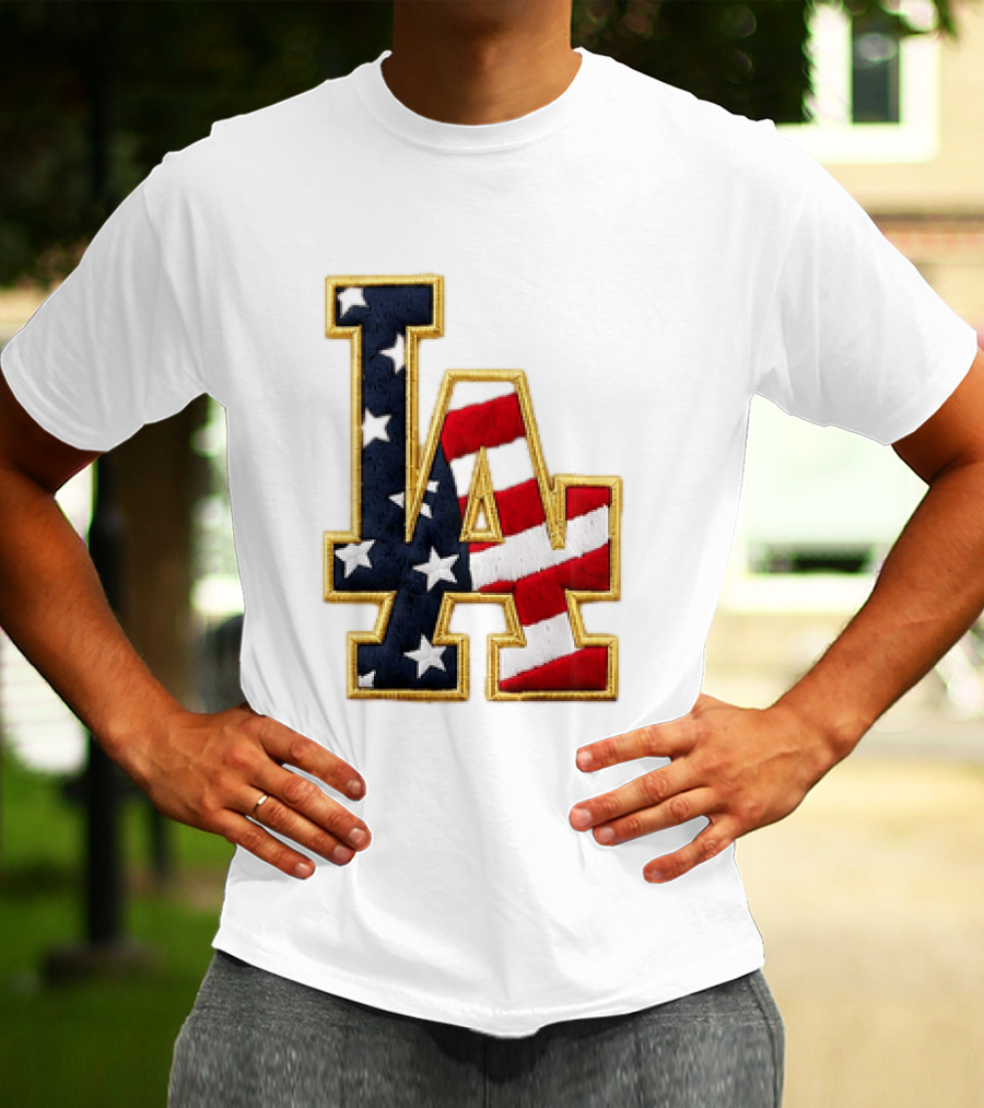 2026 Dodgers 4th Of July LA Stars Stripes T-Shirt