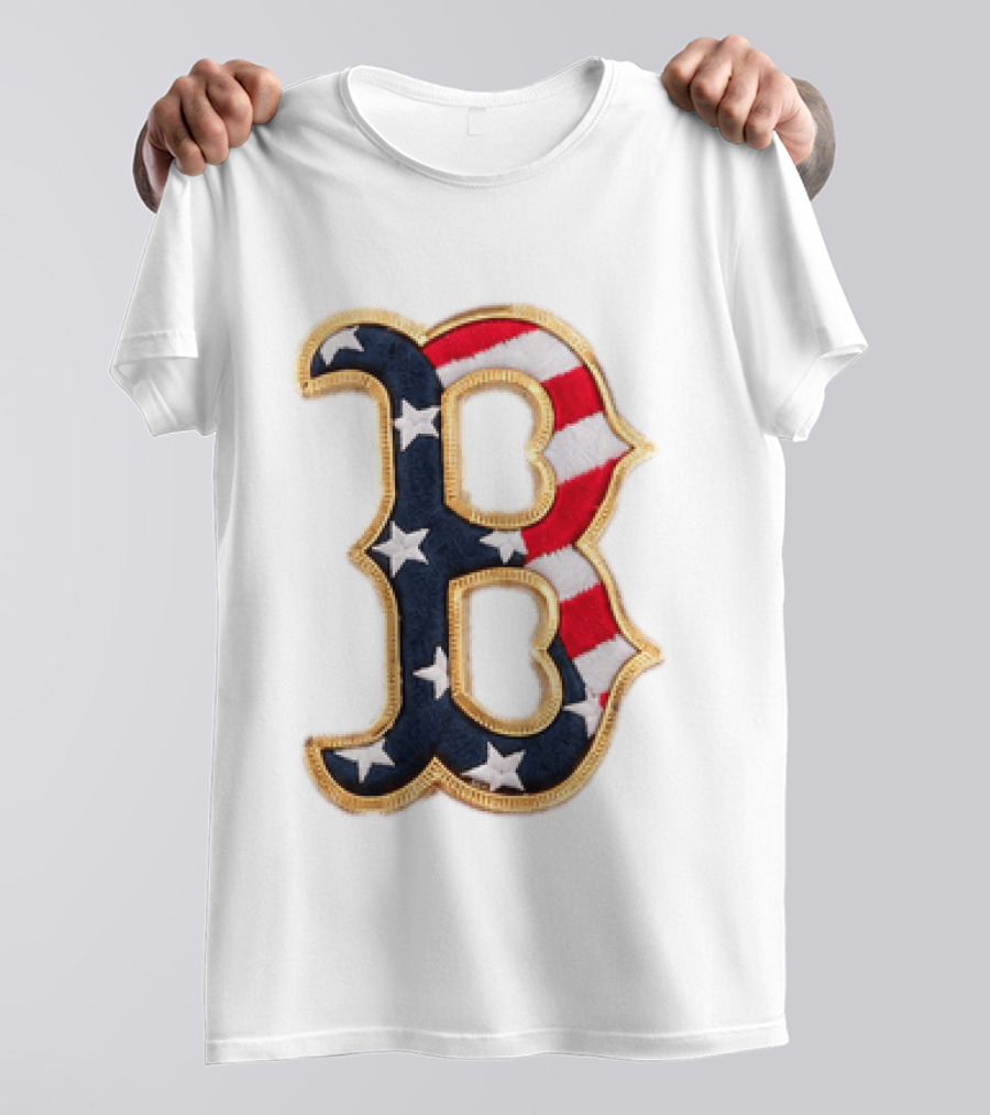 2026 Red Sox Patriotic Stars And Stripes B Logo MLB Fourth Of July T-Shirt