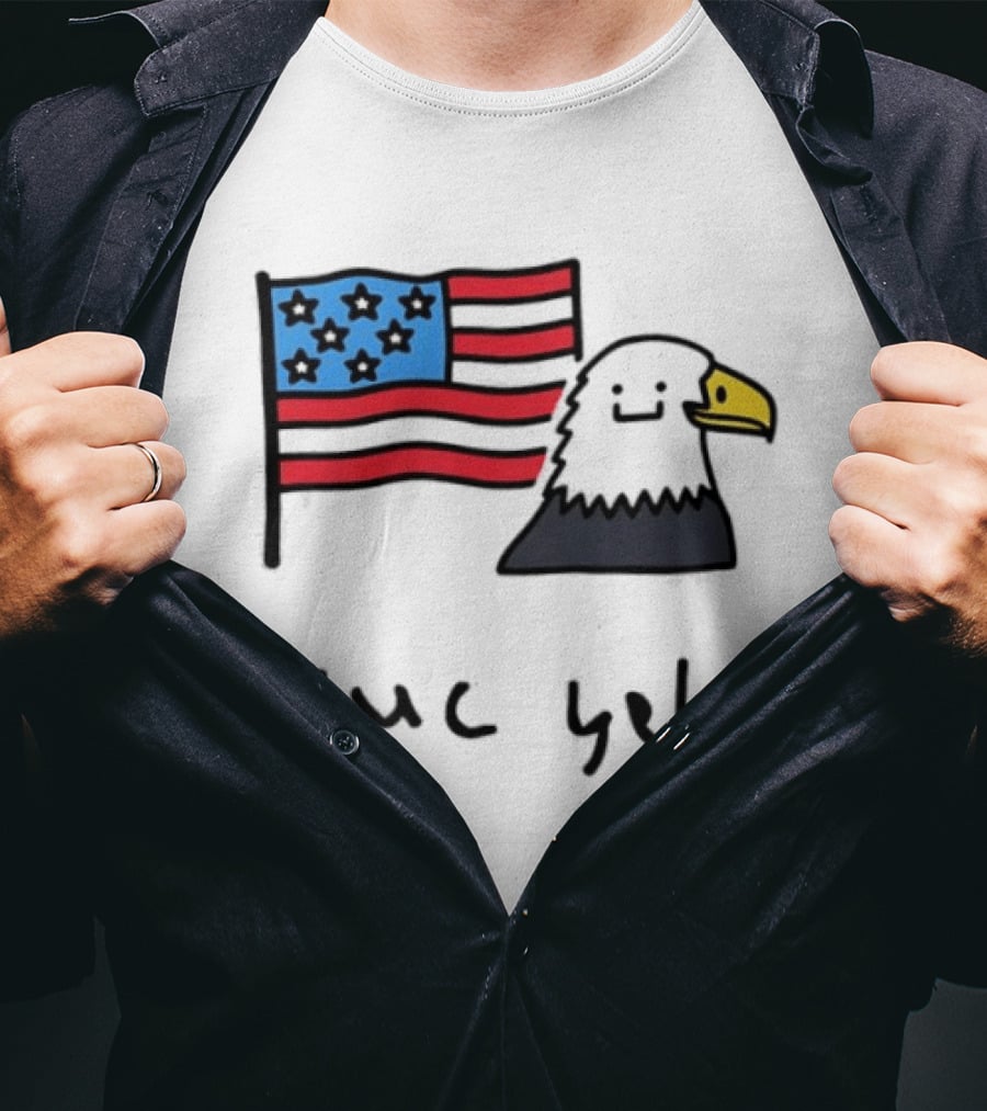 Bald Eagle United States Flag Patriotic Meme Fuc Yeh T-Shirt