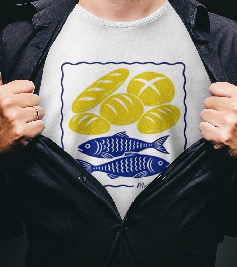 Five Loaves And Two Fish Bible Verse Matthew 14 20 Christian Faith T-Shirt