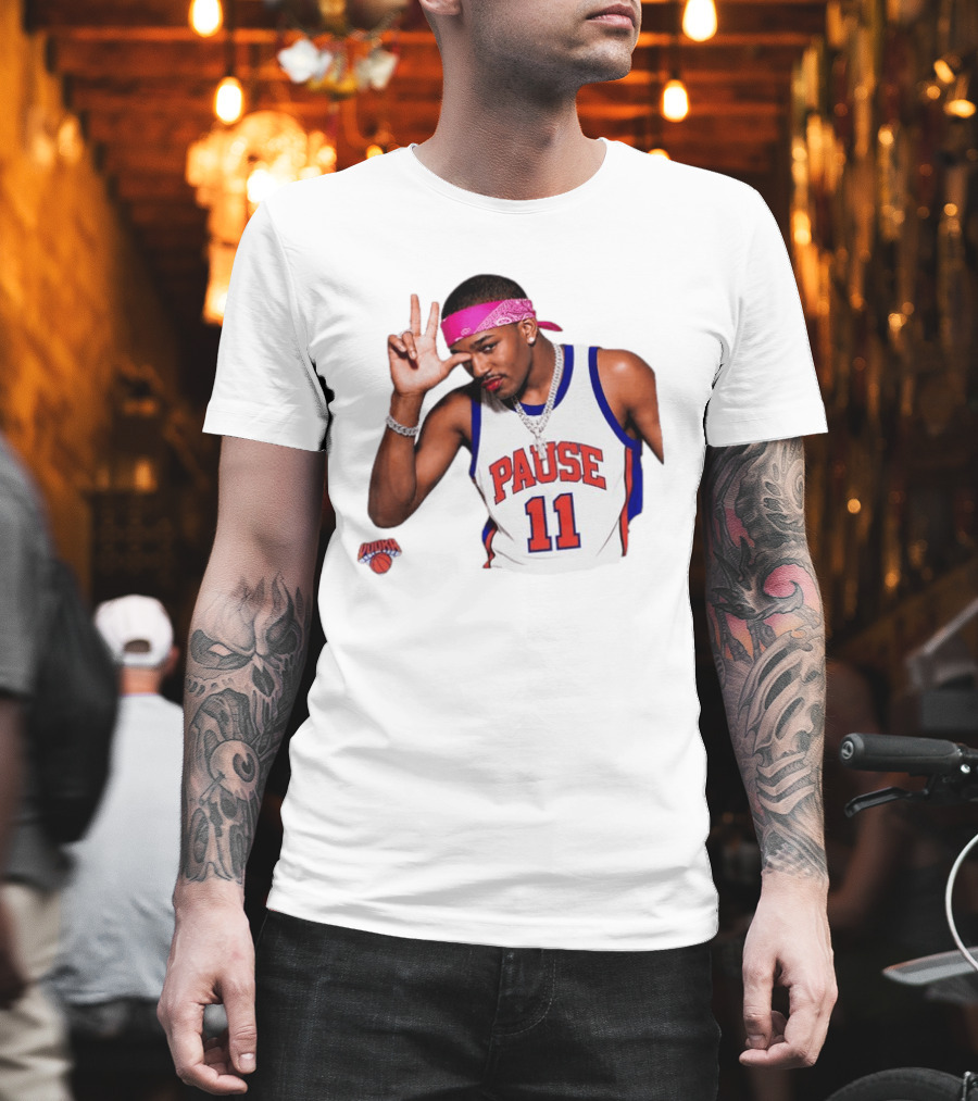 Pause Brunson 11 New York Knicks Basketball Icon Nodoka T-Shirt