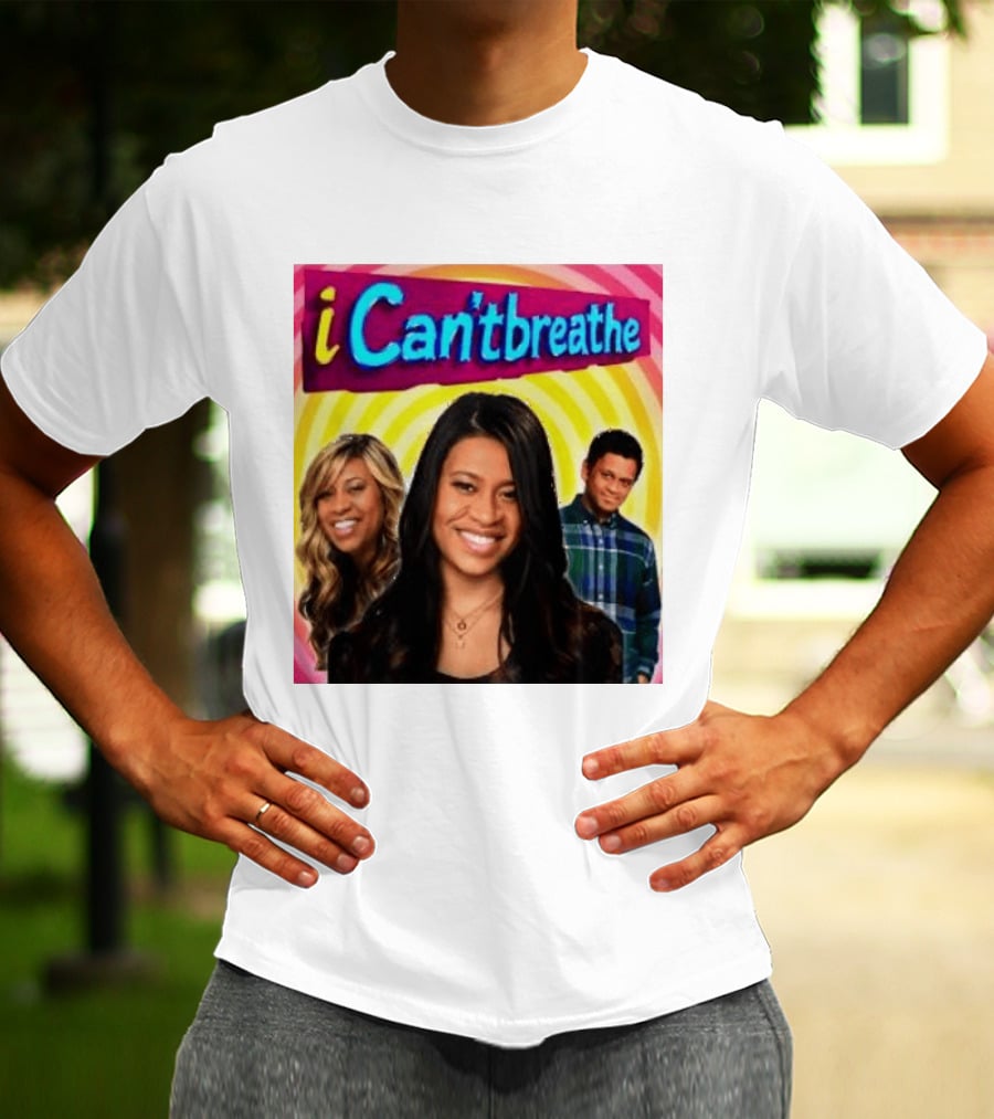 I Cantbreathe Meme Parody With Colorful Background And Smiling Characters T-Shirt