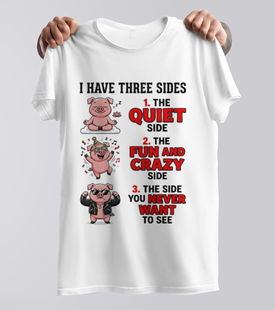 Pig I Have Three Sides Quiet Fun Crazy Never Want To See T-Shirt