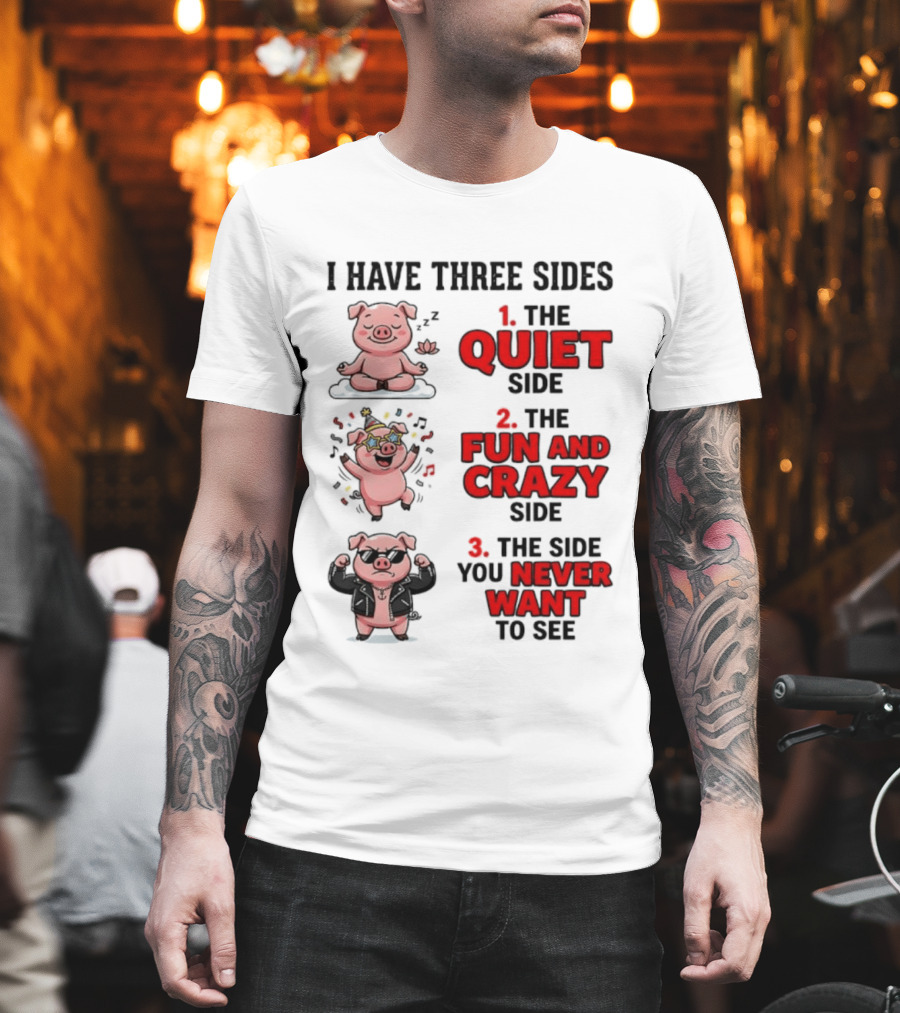 Pig I Have Three Sides Quiet Fun Crazy Never Want To See T-Shirt