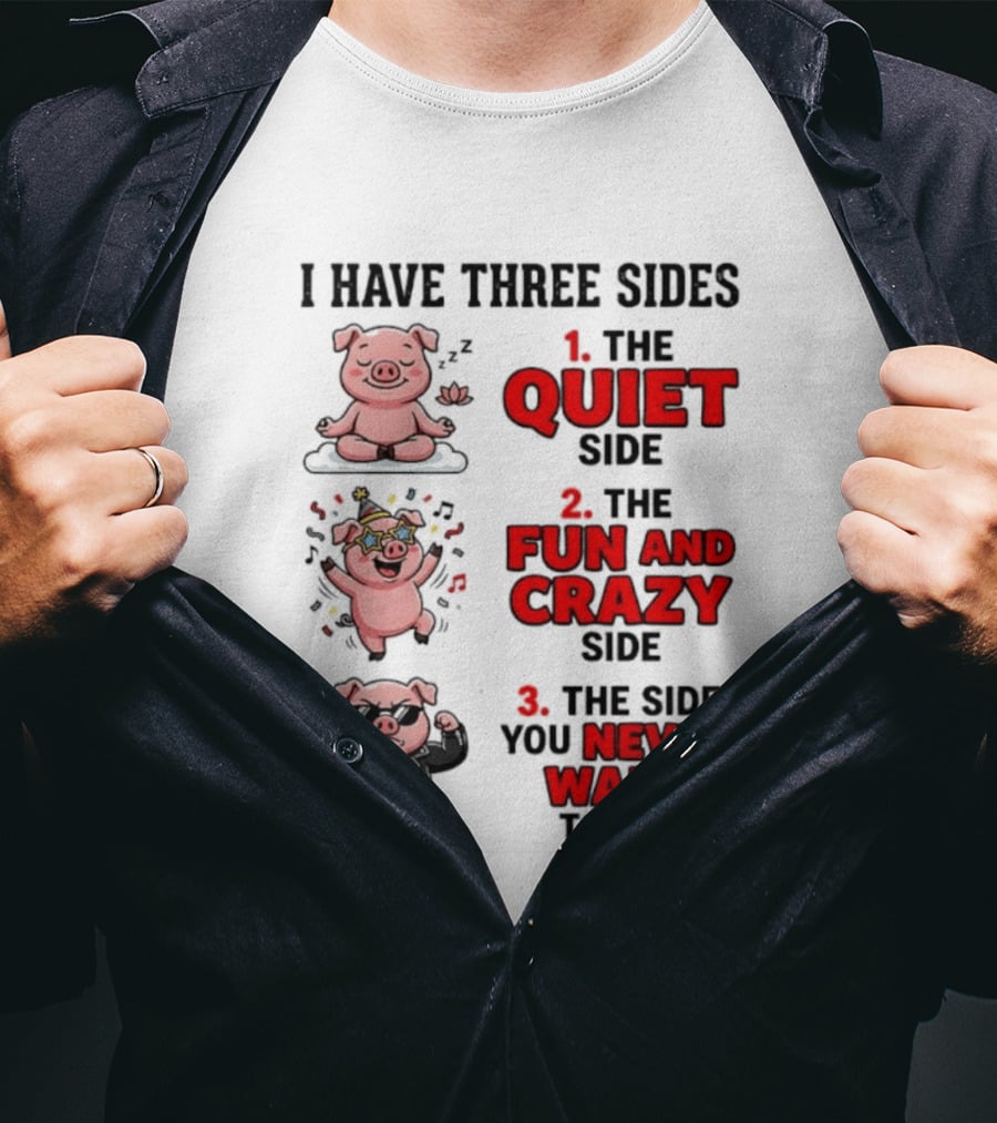 Pig I Have Three Sides Quiet Fun Crazy Never Want To See T-Shirt