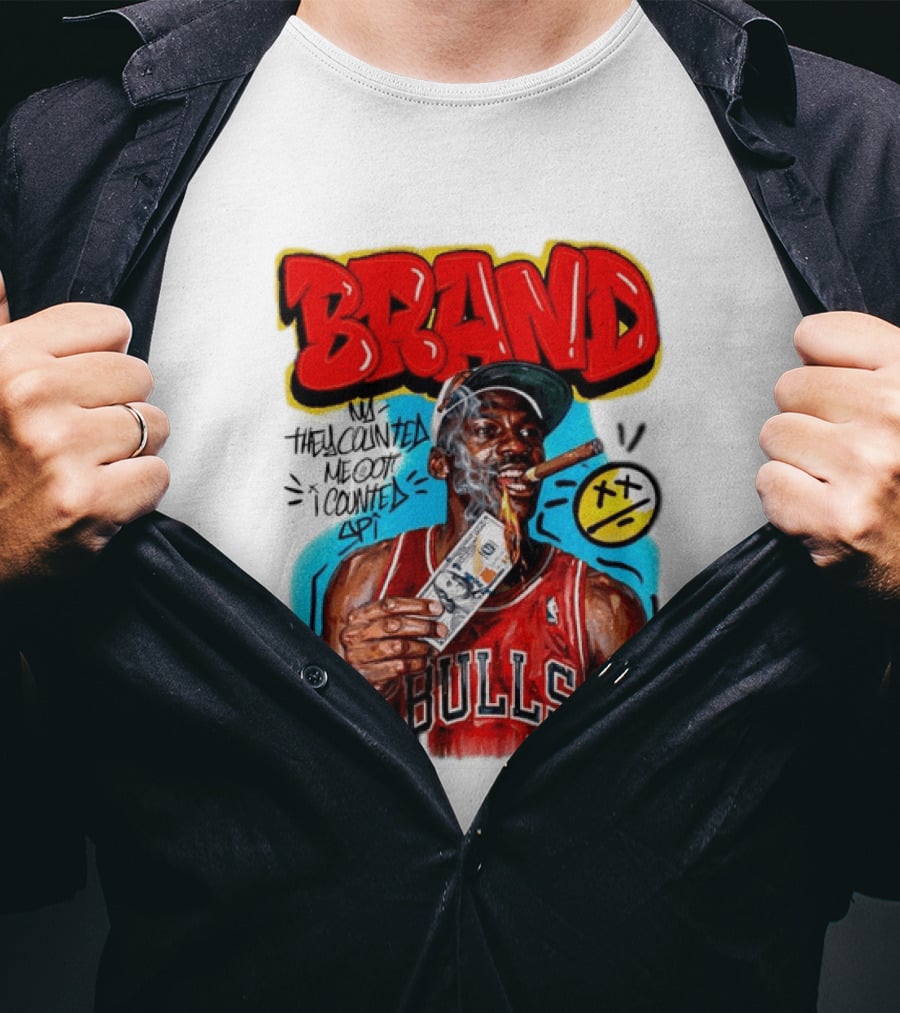 BRAND Michael Jordan Chicago Bulls NBA They Counted Me Out I Counted Spit T-Shirt