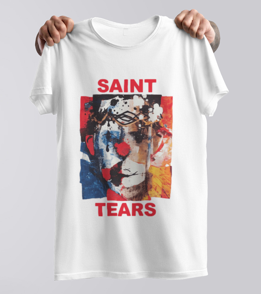 Miles McBride Saint Tears Colorful Artistic Face T-Shirt