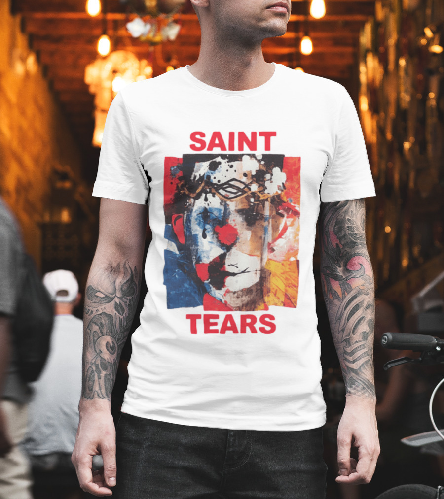 Miles McBride Saint Tears Colorful Artistic Face T-Shirt