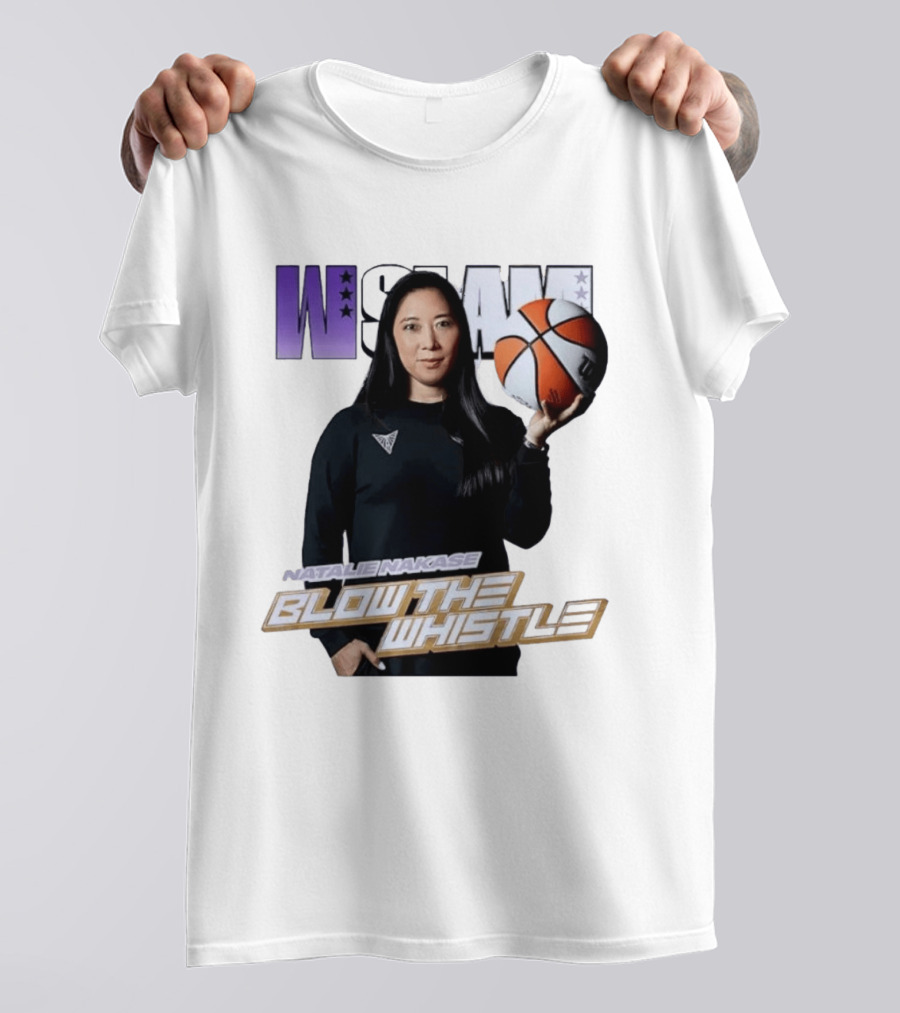 WSLAM Natalie Nakase Blow The Whistle Las Vegas Aces Basketball T-Shirt