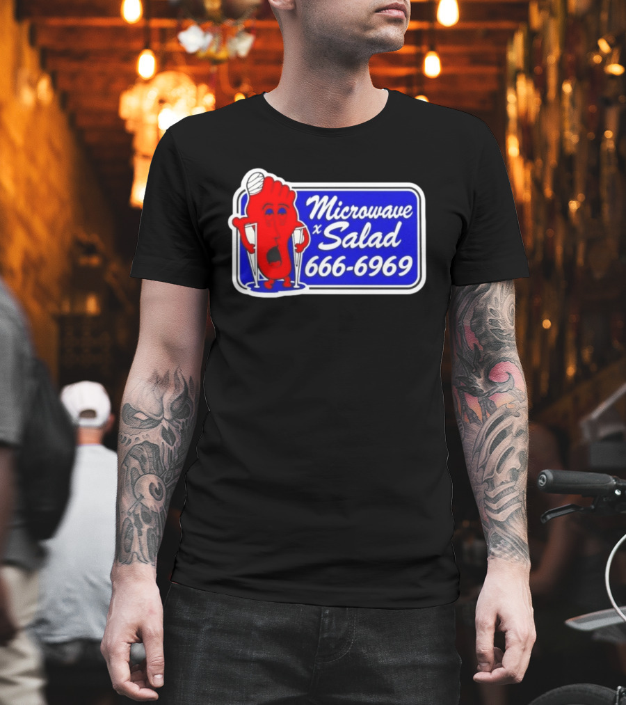Microwave X Salad 666 6969 Red Foot With Crutches T-Shirt