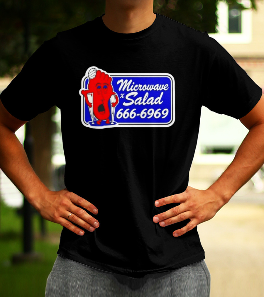 Microwave X Salad 666 6969 Red Foot With Crutches T-Shirt