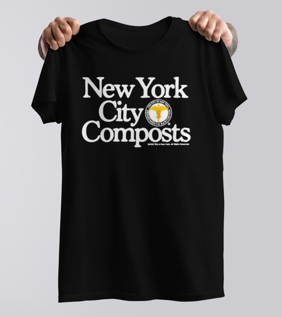 New York City Composts Department Of Sanitation Seal Gardening Waste Management T-Shirt