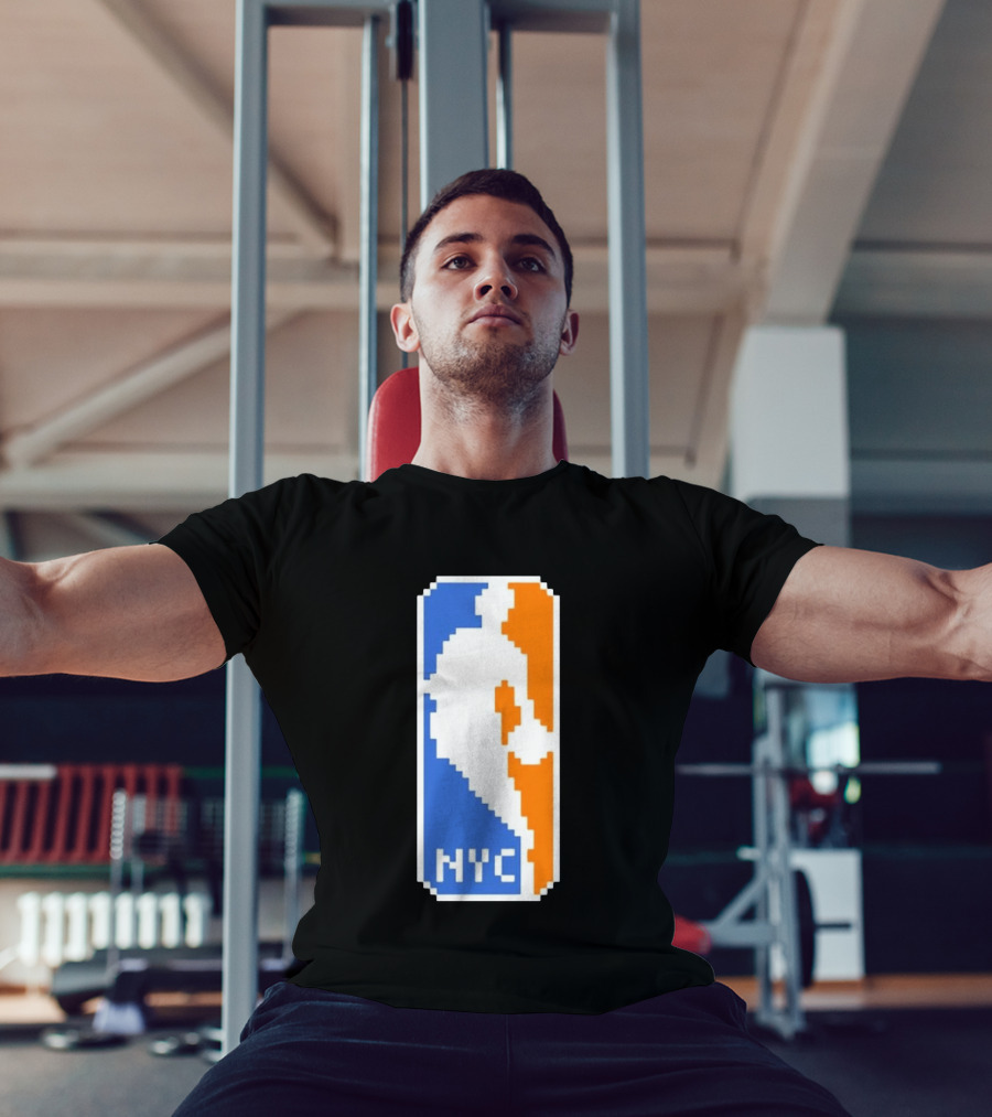 NYC NBA Pixel Logo Basketball T-Shirt