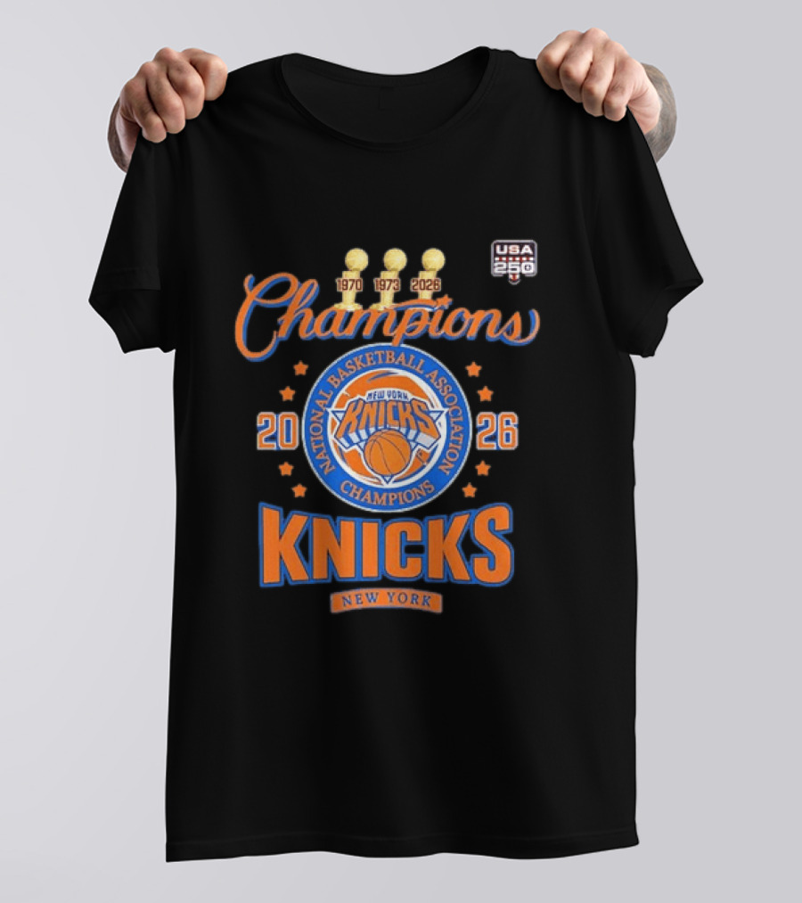 New York Knicks NBA Champions 1970 1973 2026 Trophies USA 250 T-Shirt