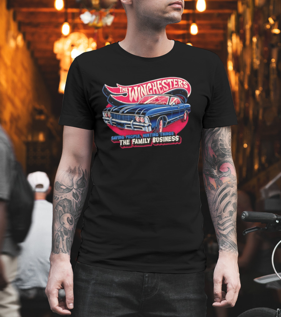 The WINGHESTERS Saving People Hunting Things The Family Business Supernatural Car T-Shirt
