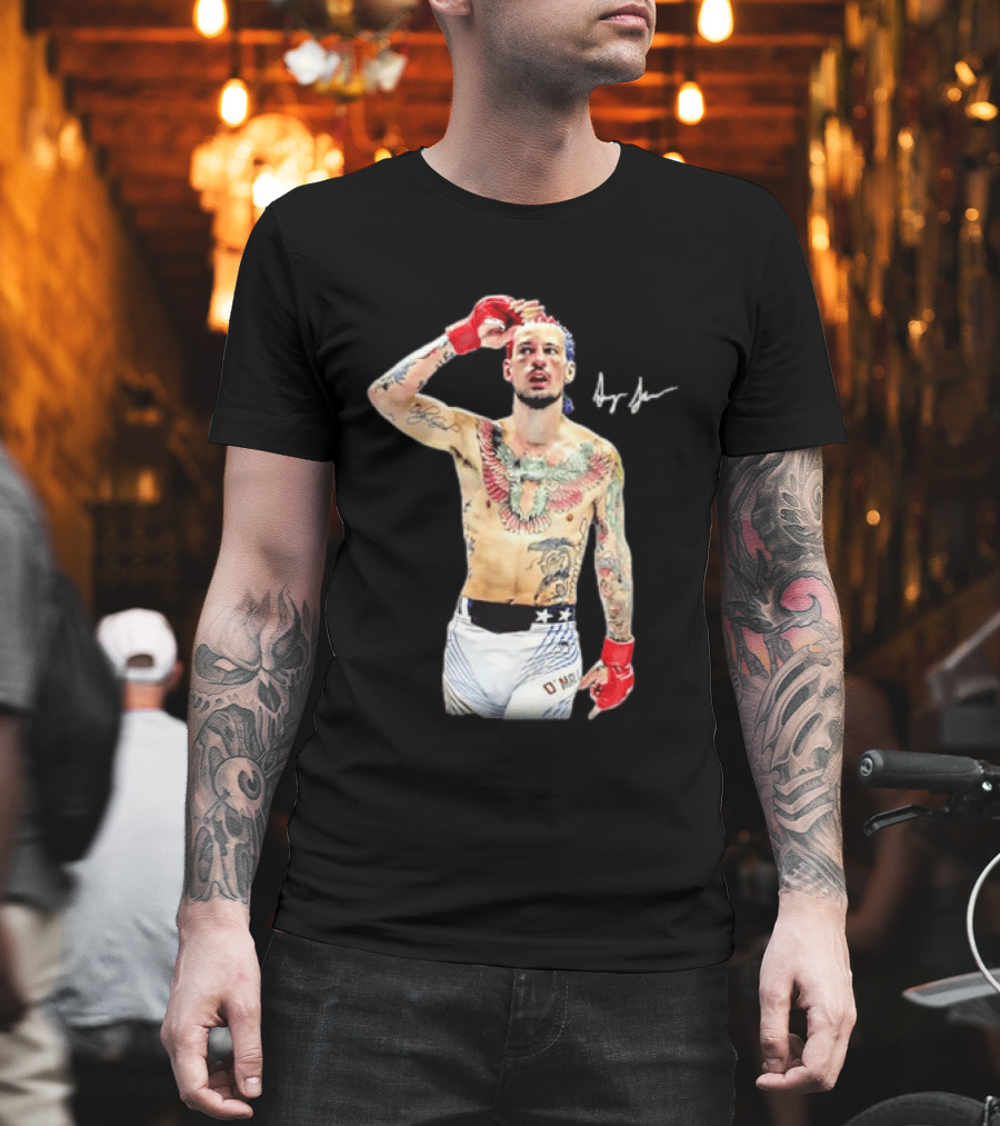 Sean O'Malley UFC MMA Fighter Autographed Pose T-Shirt