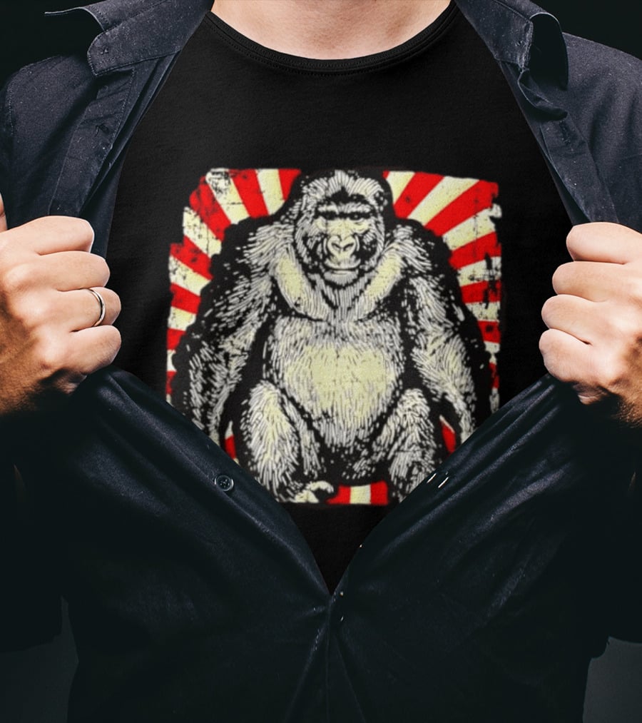 Silverback Gorilla Sunburst Wildlife Nature Animal T-Shirt