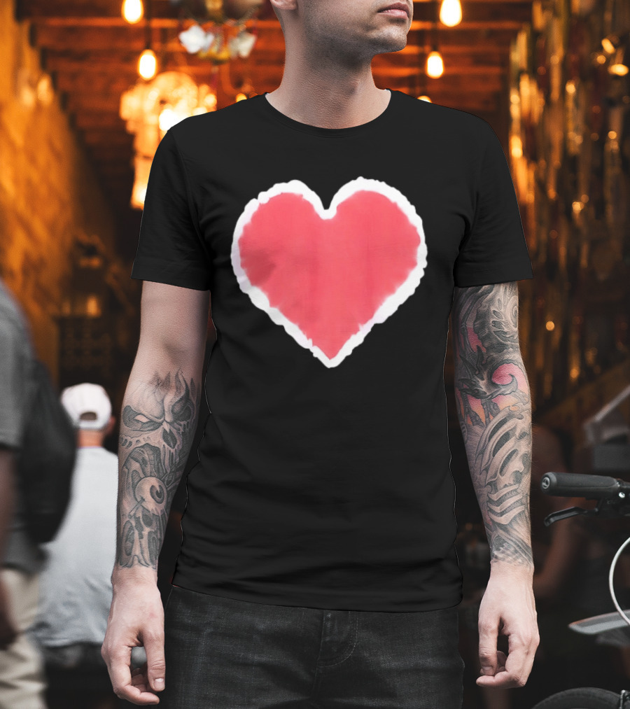 Tie Dye Heart Red Paint Splash T-Shirt