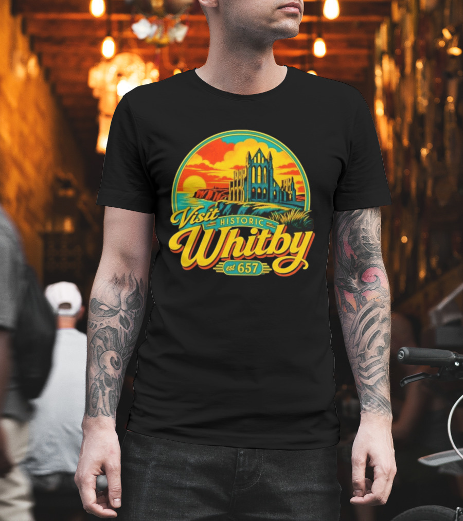 Visit Historic Whitby Abbey North Yorkshire England Est 657 T-Shirt