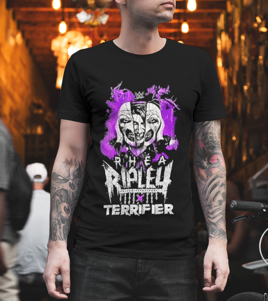 Rhea Ripley Terrifier Split Mask Purple WWE T-Shirt