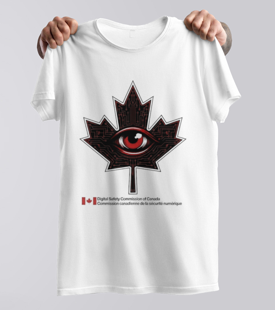Digital Safety Commission Of Canada Maple Leaf Eye Circuitry T-Shirt