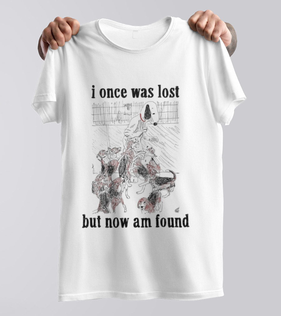 I Once Was Lost But Now Am Found Snoopy Woodstock Birds T-Shirt