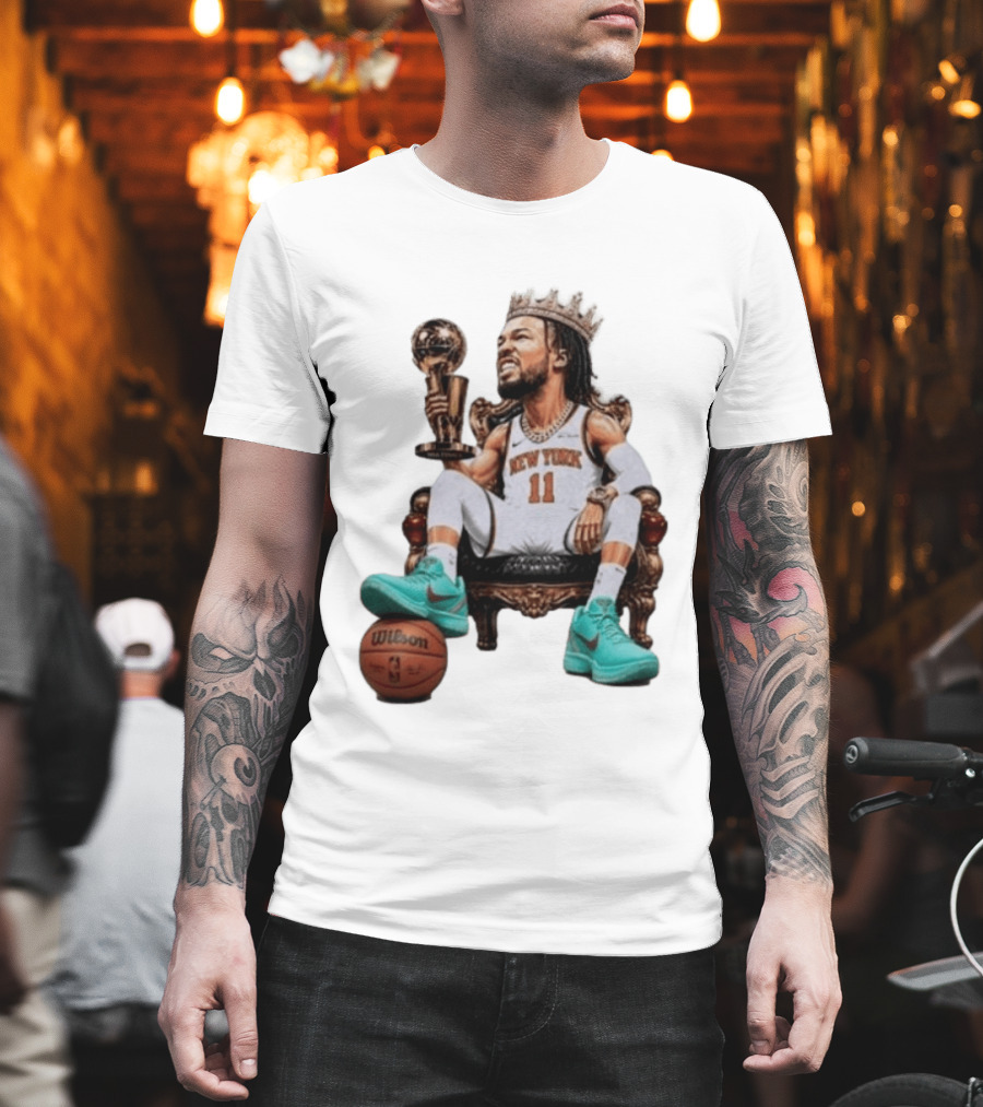 Jalen Brunson New York Crown Trophy Basketball Wilson T-Shirt