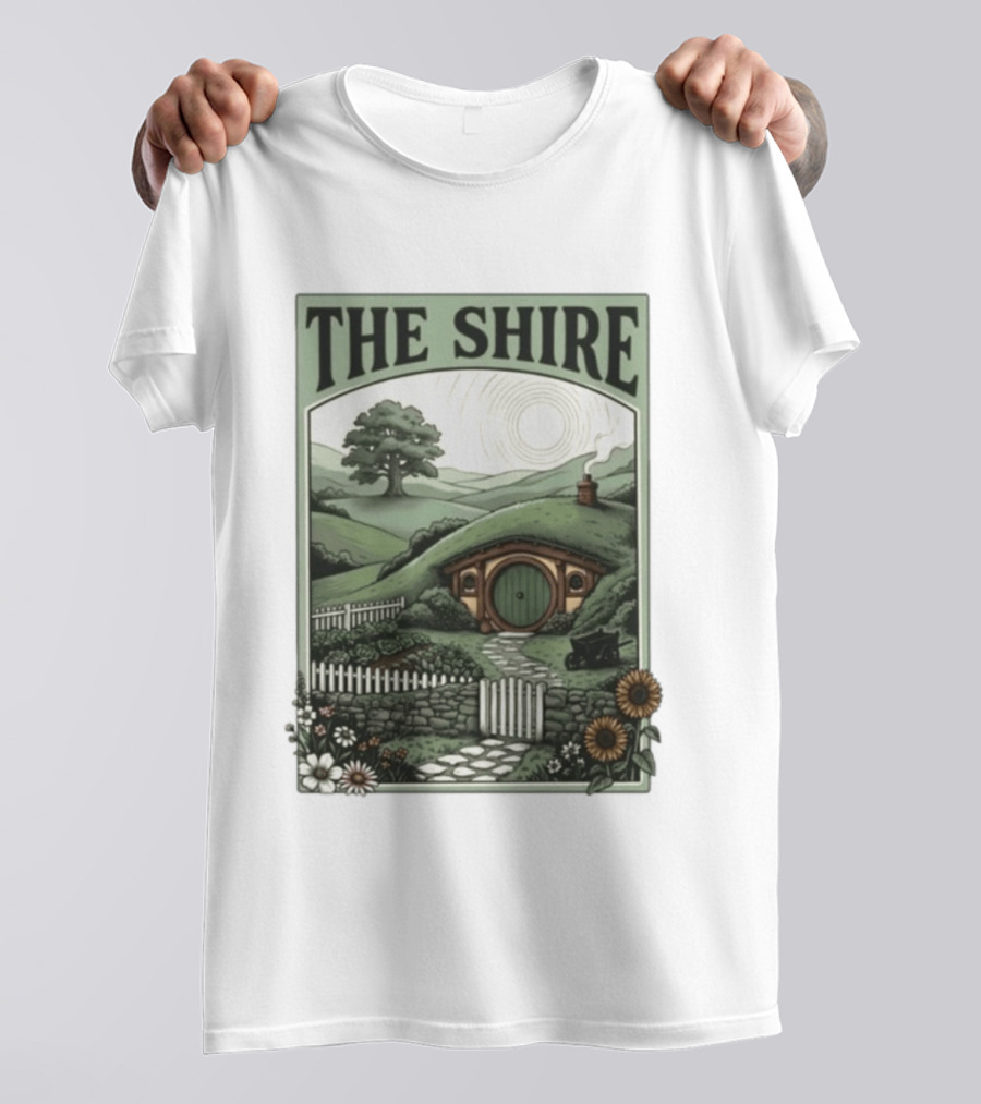 The Shire Hobbit Hole Rustic Countryside Scenery T-Shirt