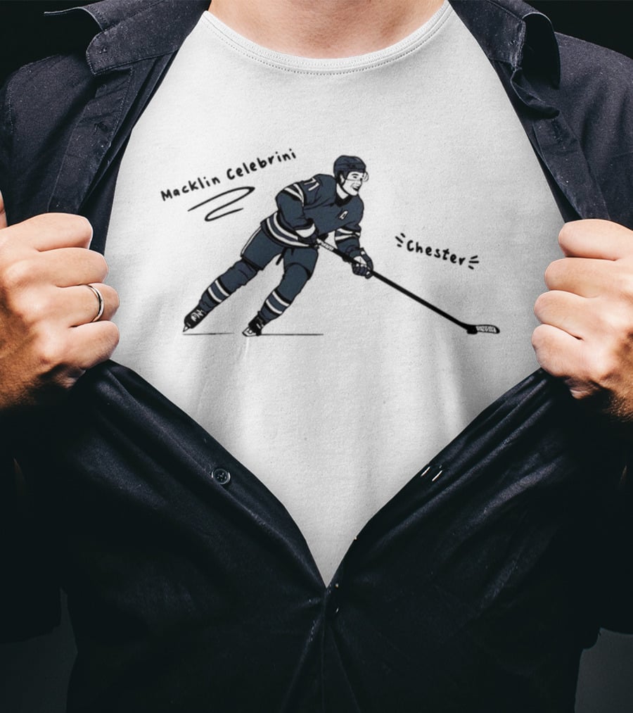Macklin Celebrini San Jose Sharks Chester NHL Hockey Player T-Shirt