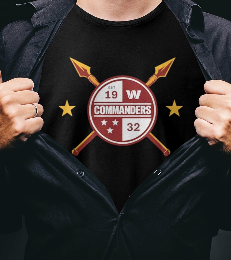 Washington Commanders Est 1932 W Logo Football T-Shirt