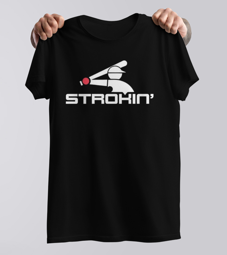 Davis Martin Strokin' Baseball Batter Icon With Cap And Bat T-Shirt