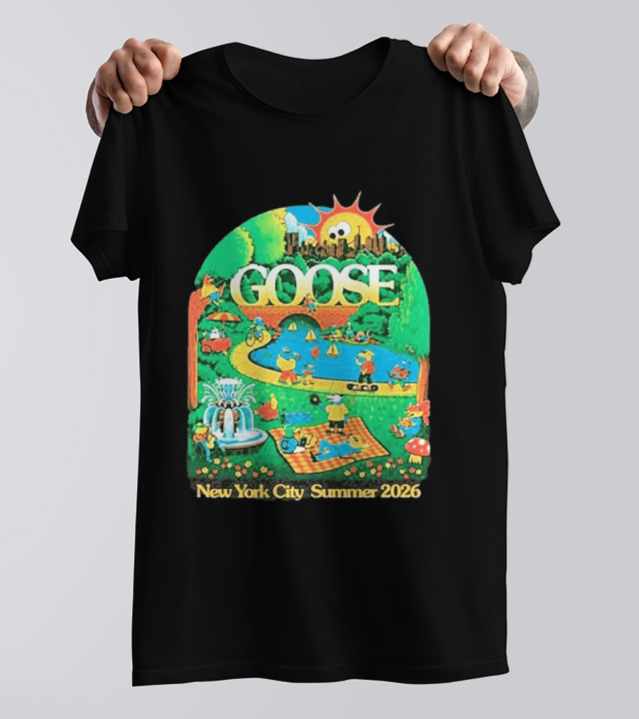 Goose New York City Central Park Summer 2026 Fun Scene T-Shirt
