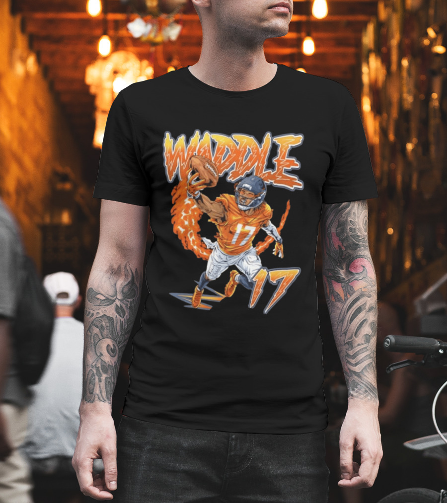 Waddle Number 17 Miami Football Player T-Shirt